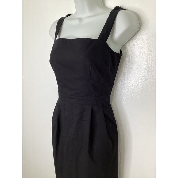 12 Storeez Black Sleeveless Strappy Open Back Cinched Waist Midi Sheath Dress XS - Picture 4 of 8